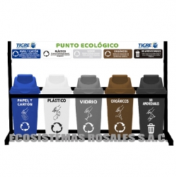 PUNTO ECOLÓGICO ECOPLAST X 5 TACHOS DE 55 L 